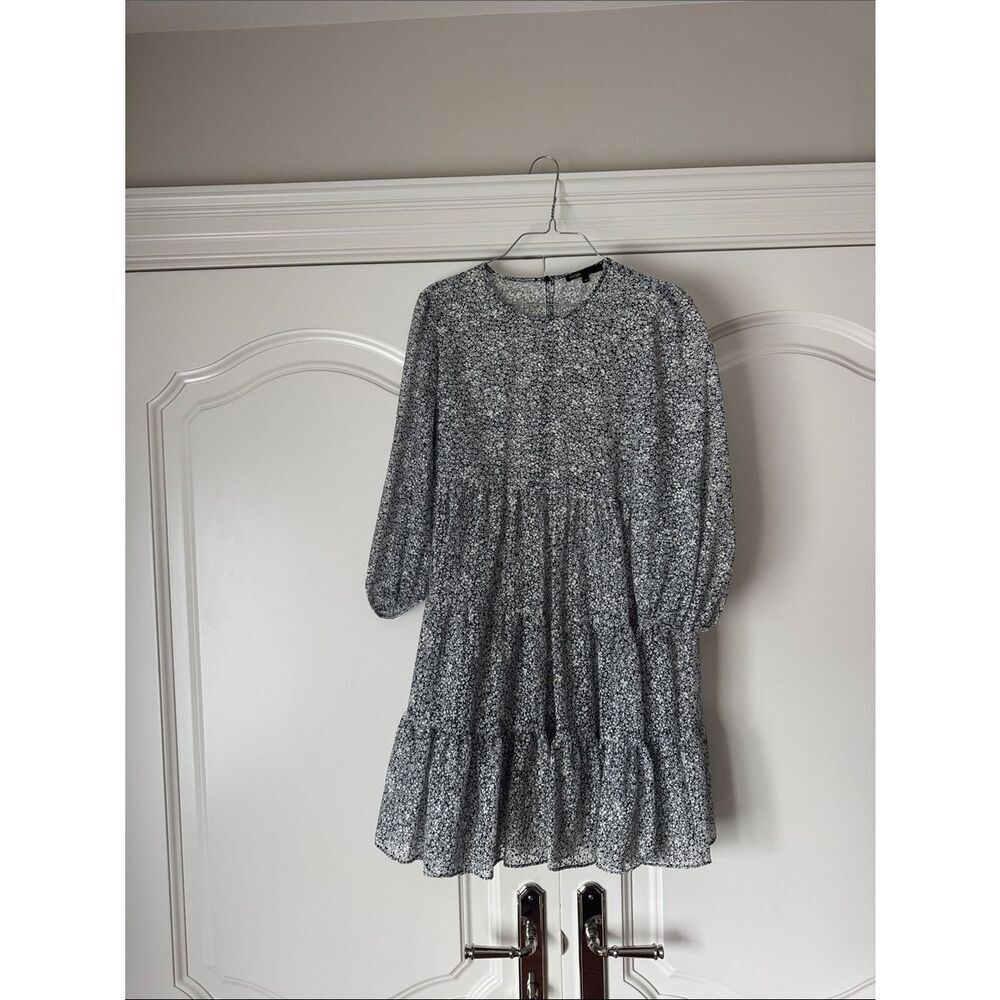 Maje Black & White Floral Tiered Dress - NEVER WORN
